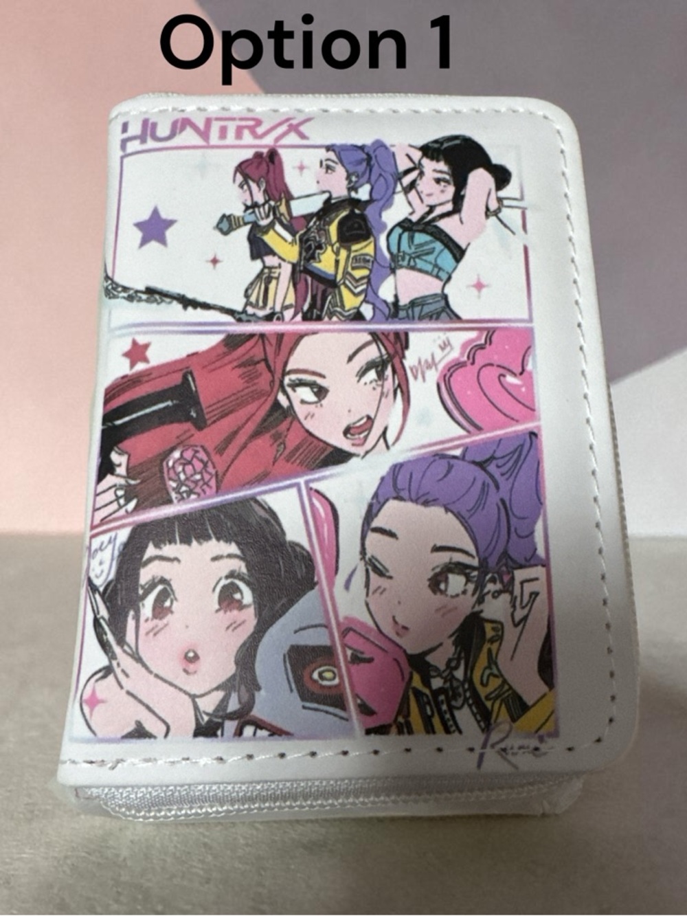 K-Pop Themed Zip Wallet - Pink & Purple - Picture 3 of 8